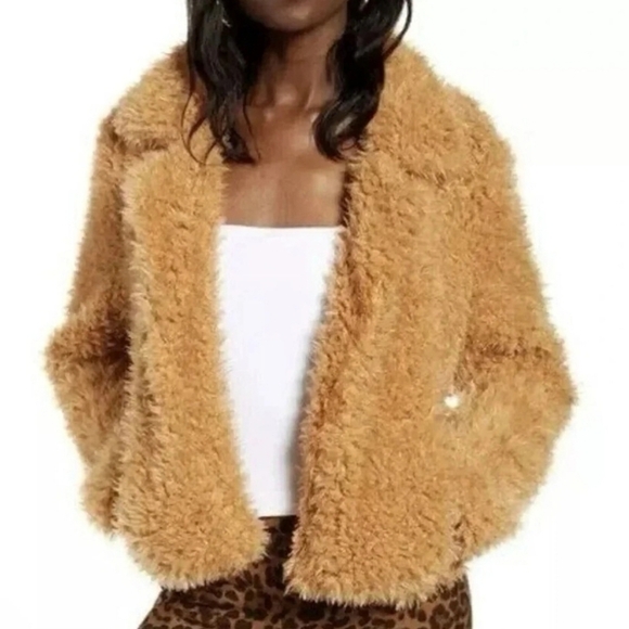 Blank NYC Sahara Tan Teddy Jacket Oversized Plush Size XL - Picture 6 of 6